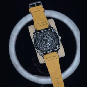 Tubular Quartz Leather Watch – Night Glow & Stainless Steel